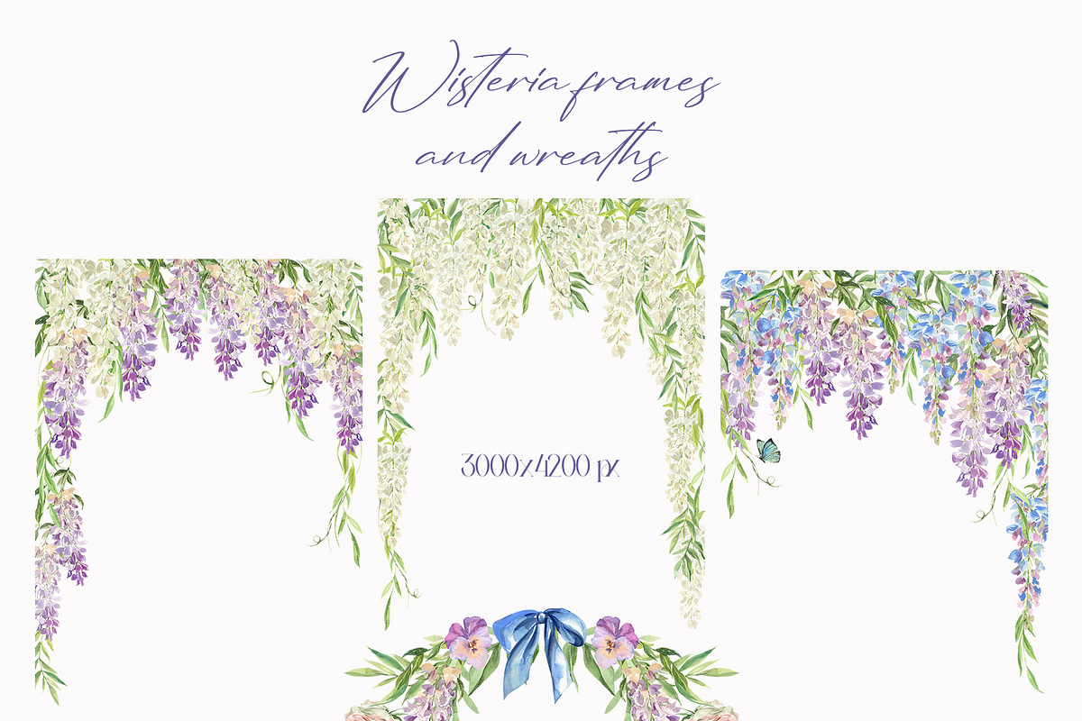 Wisteria Tea Party Watercolor, a Decorative Illustration by Catch the Dream Art (Photo 5 of 13)