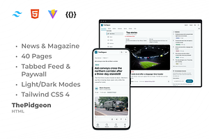 ThePidgeon | News Feed Template, a HTML Template by Mobius Studio