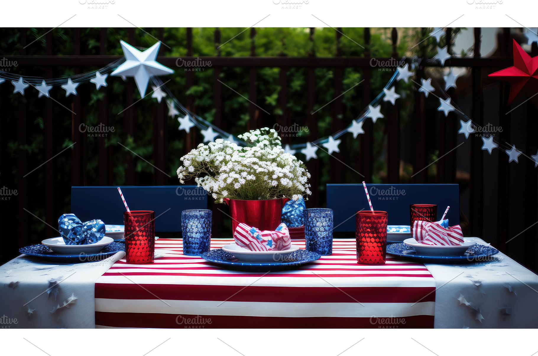 stripes stars and strips background, a Holiday Photo by pikepicture