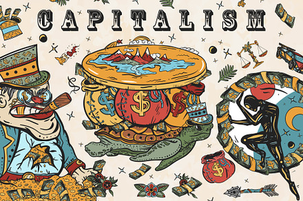 Capitalism old school tattoo