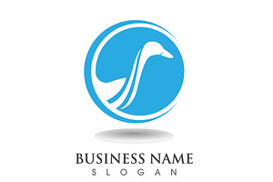 Swan animal logo template, a Branding & Logo Template by LOGOCREATIVE