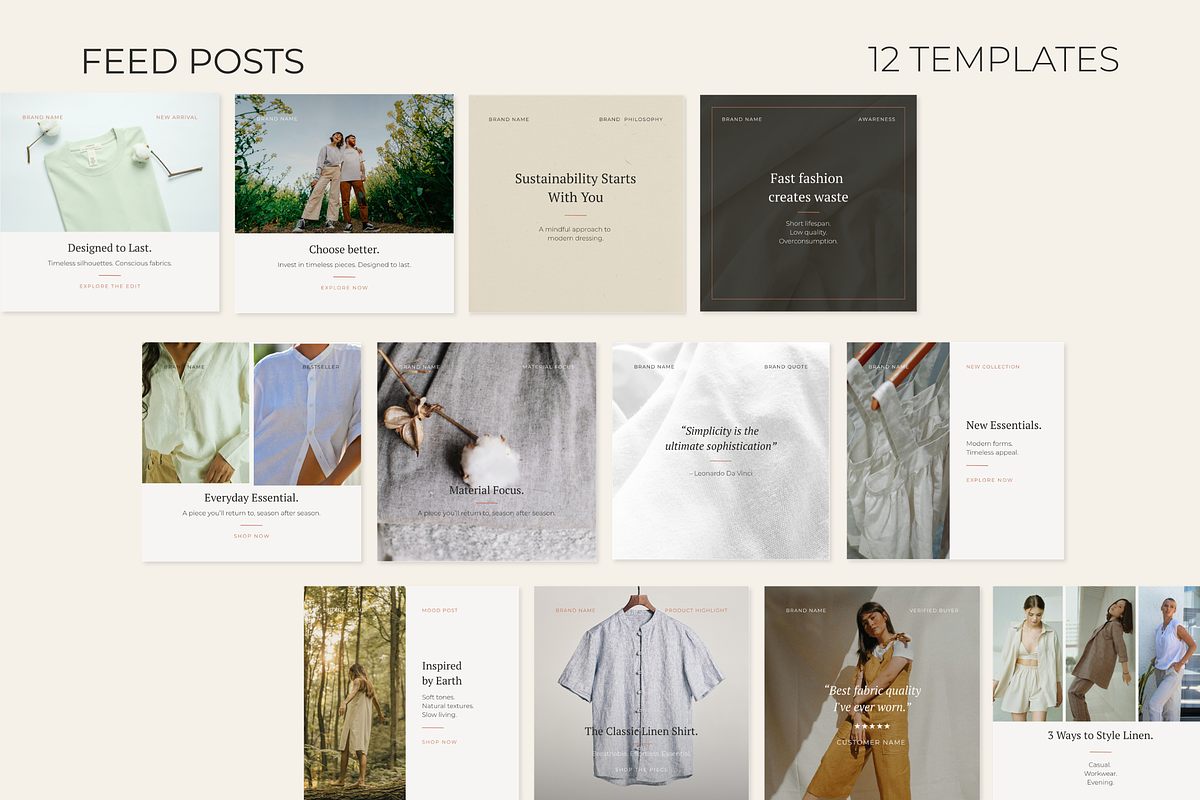 Sustainable Fashion Instagram Kit, a Social Media Template by Kriti Designs (Photo 3 of 9)