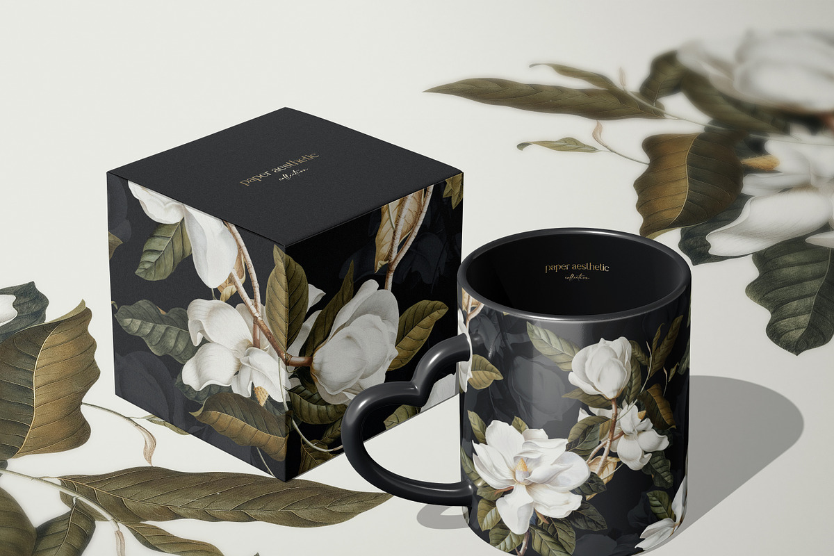 Magnolia Floral Paper Pack, a Pattern Graphic by paper aesthetic (Photo 3 of 8)