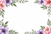 Watercolor Floral Frame Set, an Illustration by Creativeshirt (Thumbnail 2 of 11)