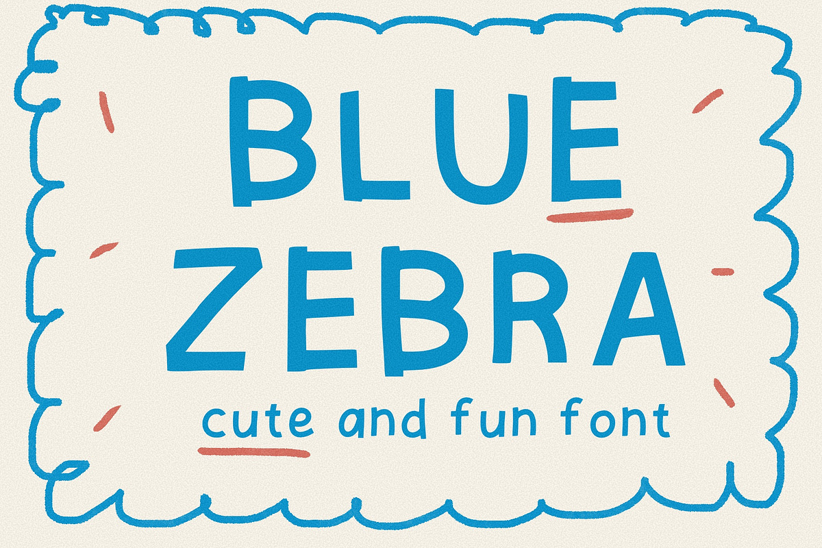 BLUE ZEBRA - cutout cute & fun font, a Blackletter Font by Ashiya Pixel (Photo 1 of 8)