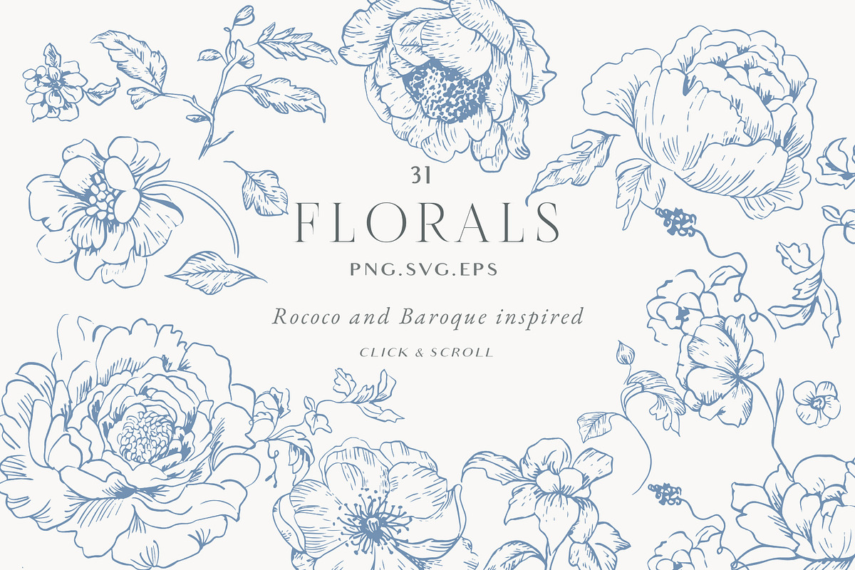 Blue Victorian Vintage Fine Line Art, a Decorative Illustration by Grace Noboa Illustrations (Photo 8 of 14)