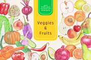 Veggies and Fruits clipart set, an Object Graphic by LiiaLonn Studio (Thumbnail 1 of 5)