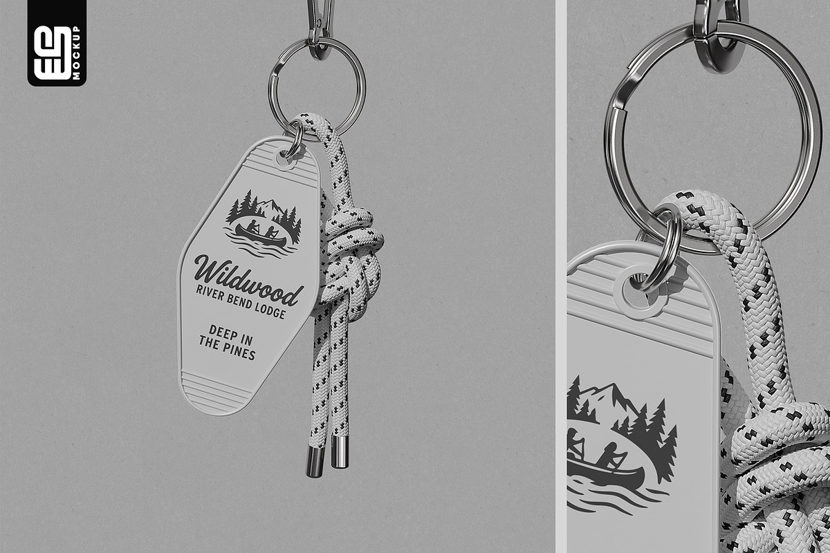 Motel Keychain with Rope Mockup, an Advertising Mockup by SD Mockup (Photo 2 of 5)