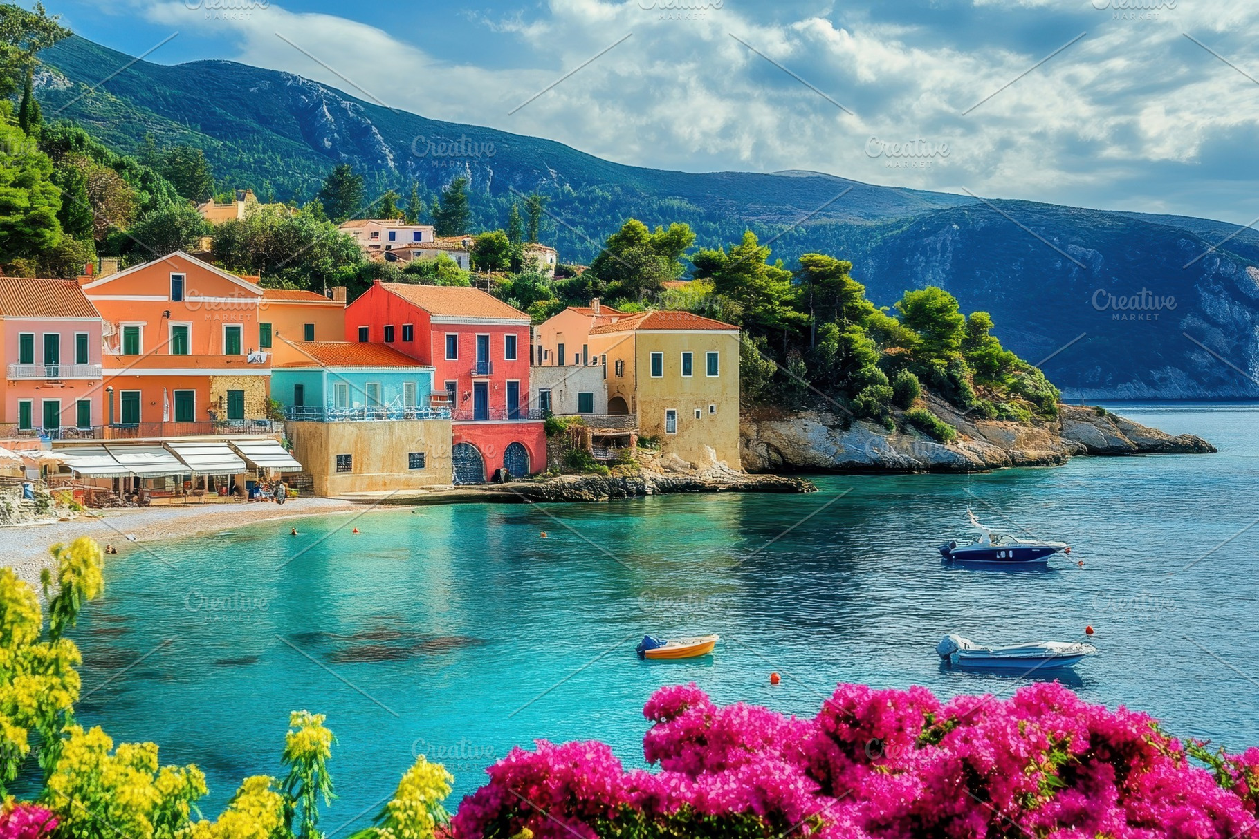 Discover the vibrant charm of Assos, a Photo by Iftikhar Alam