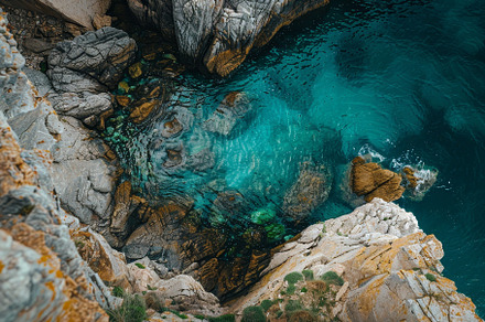 Crystal-clear waters reflect sunligh, a Photo by Tanuart