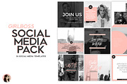 GirlBoss Pink Social Media Templates, a Social Media Template by Candor Creative (Thumbnail 1 of 4)