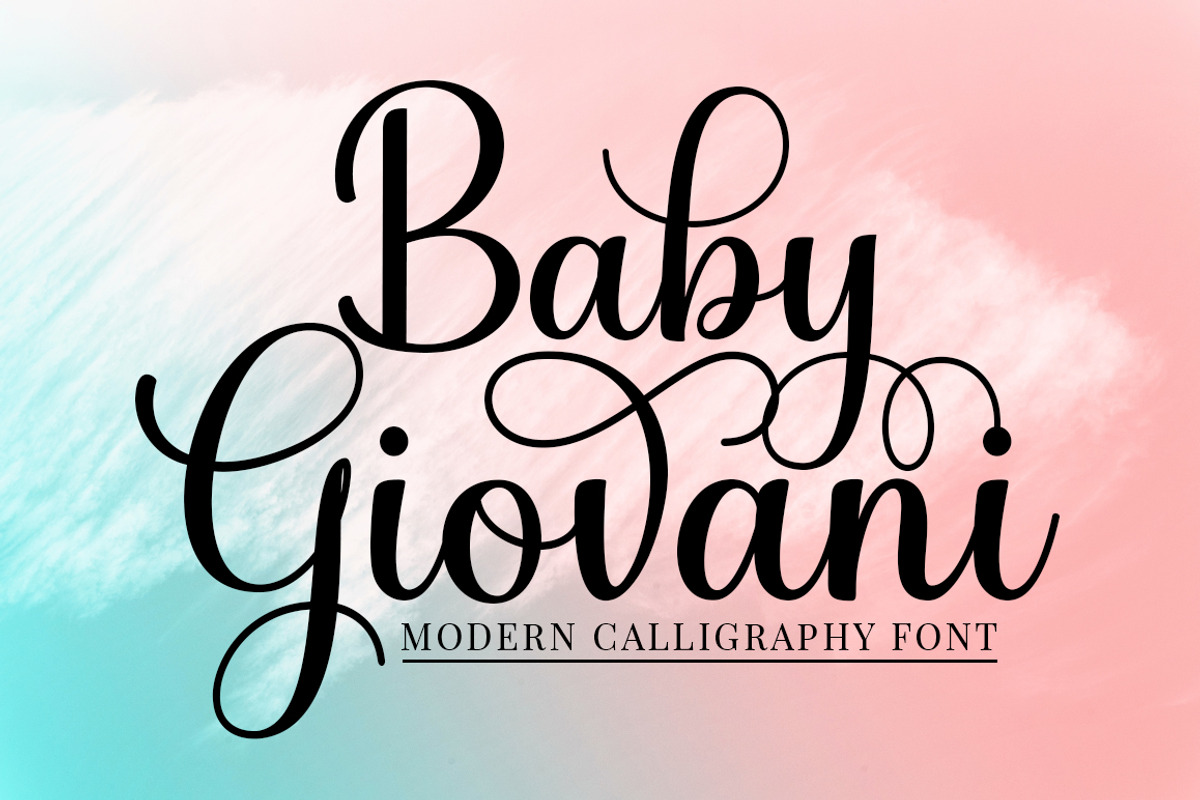 Baby Giovani Script, a Script Font by Mytha Studio (Photo 1 of 8)