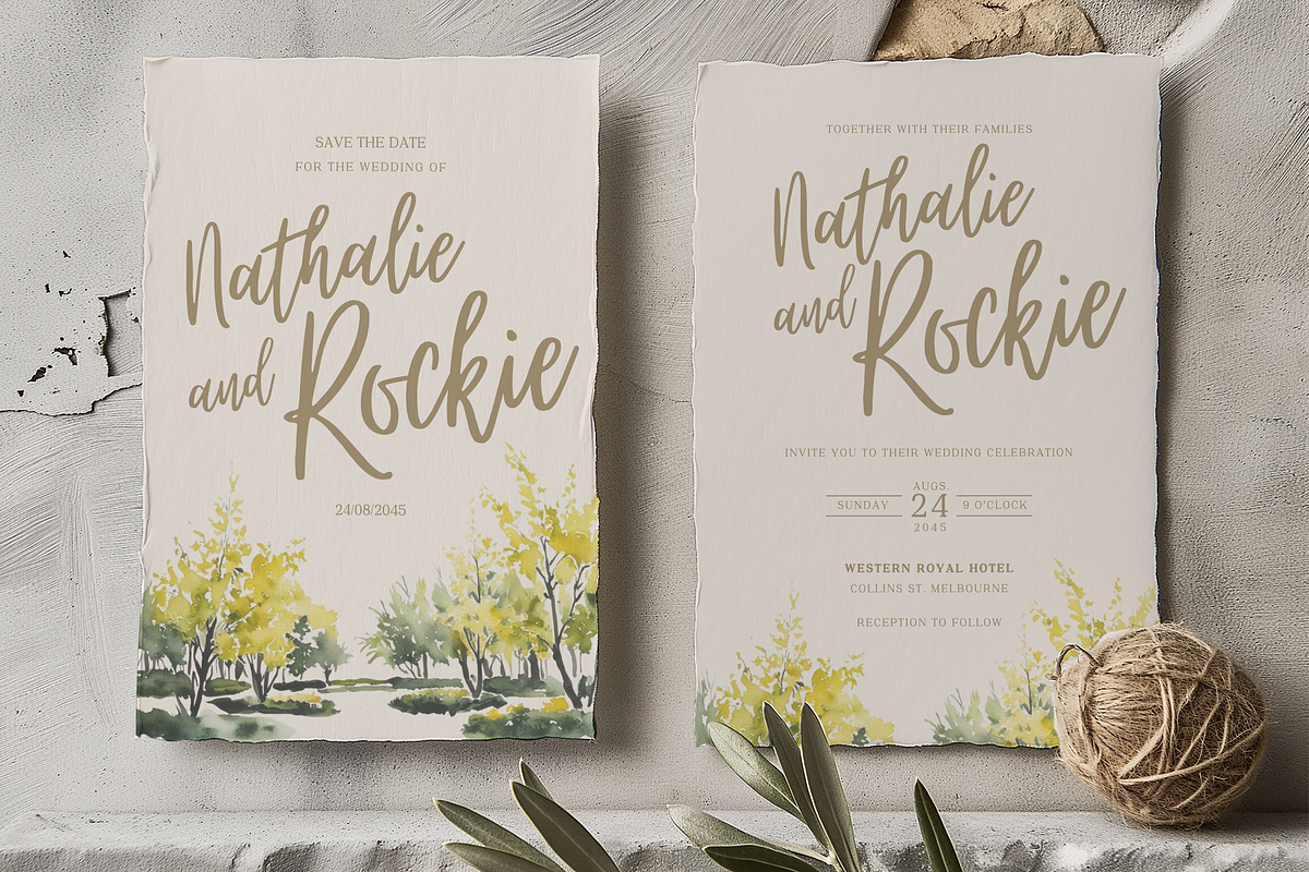 Rustic Landscape Wedding Invitation, an Invitation Template by kin9candra (Photo 4 of 8)