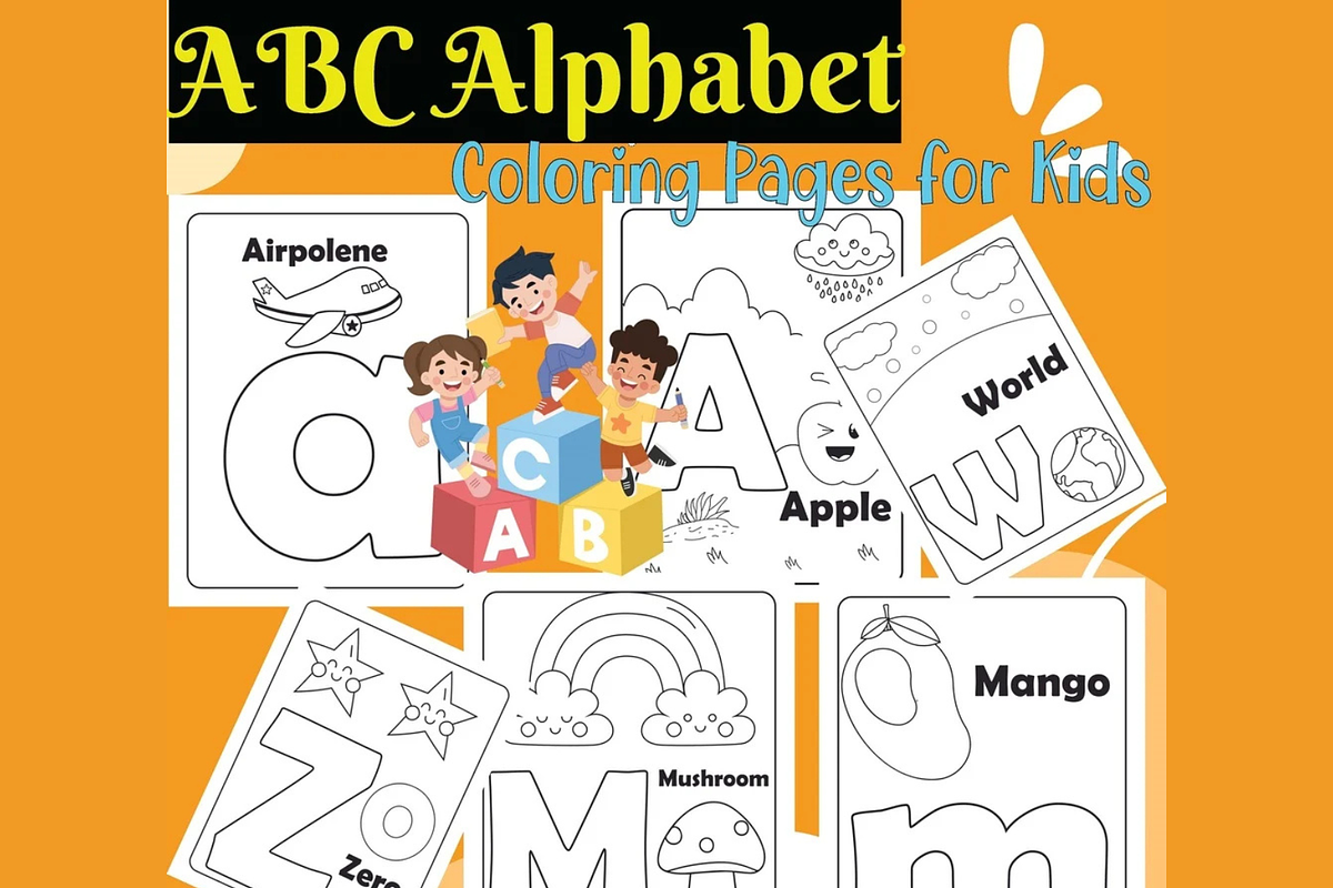 ABC Alphabet Coloring Pages for Kids, an Education Illustration by Sourcedigi (Photo 1 of 3)