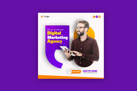 Digital Marketing Agency Post, a Social Media Template by Saman Osama