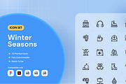 Winter Seasons Icon Set, an Outline Icon by Nathaya Studio (Thumbnail 1 of 2)