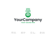 Monogram Flat Green Gear Logo, a Branding & Logo Template by Minimalist Logos (Thumbnail 1 of 5)