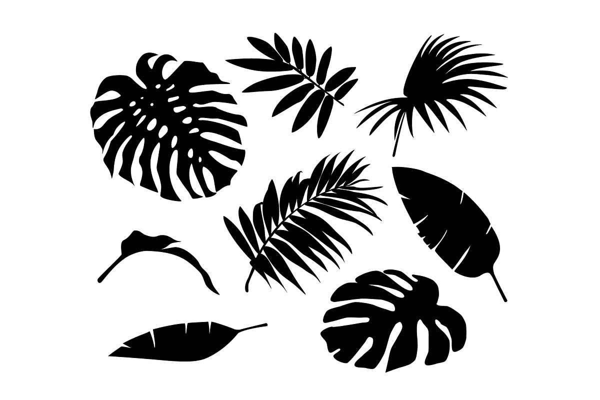 Palm leaves silhouettes, an Icon by Viktorijareut