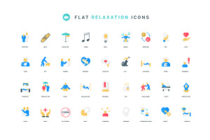 Stress relief relaxation icons, an Object Illustration by Lemberg Vector
