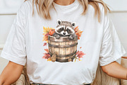Watercolor Autumn Raccoon Clipart, an Illustration by CraftArtStudio (Thumbnail 4 of 6)