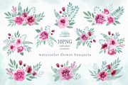 Watercolor floral marsala, an Illustration by BrushArtDesigns (Thumbnail 3 of 10)