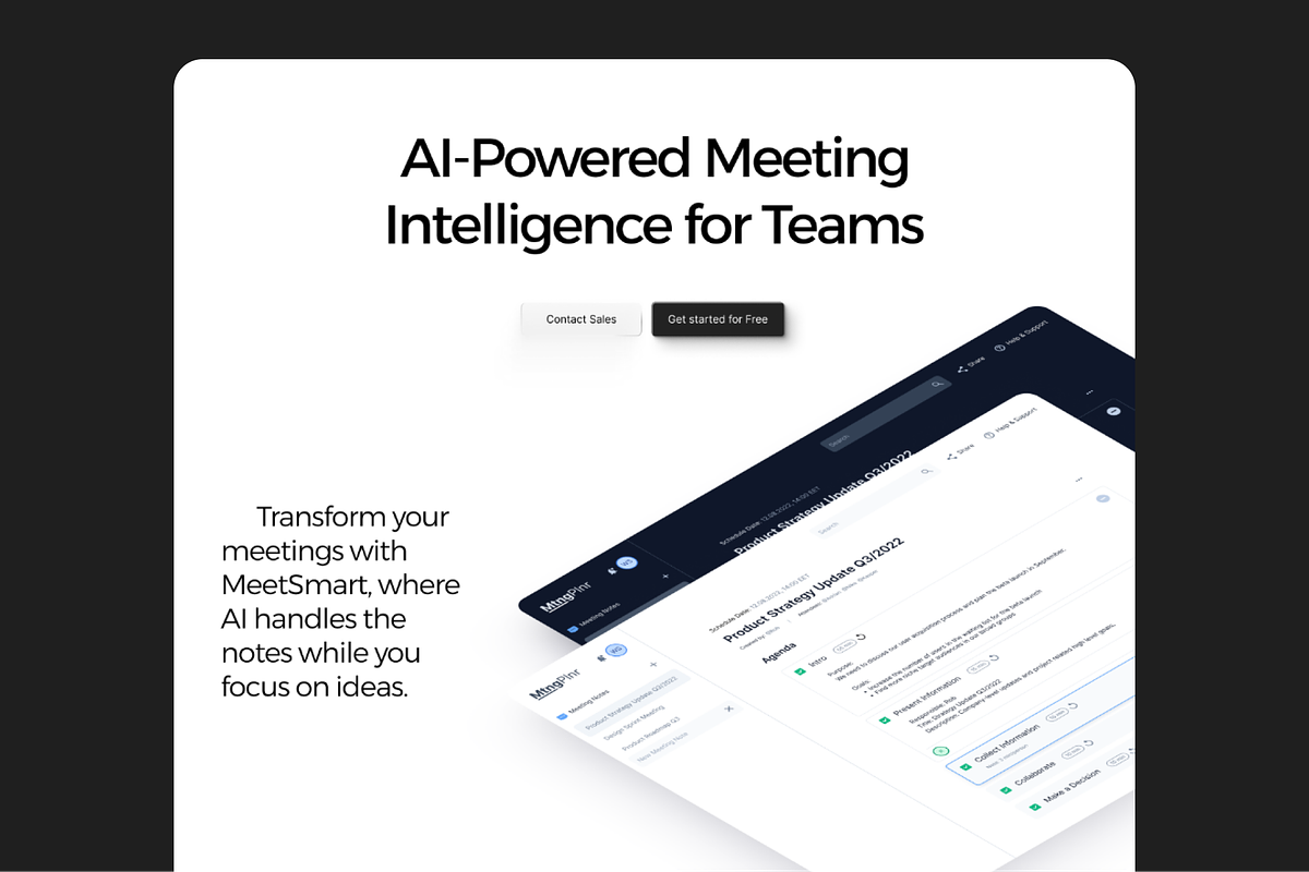 AI Meeting Planner Landing Page, an UI Kit Template by BeadyLab (Photo 4 of 5)