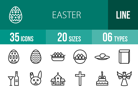 35 Easter Line Icons