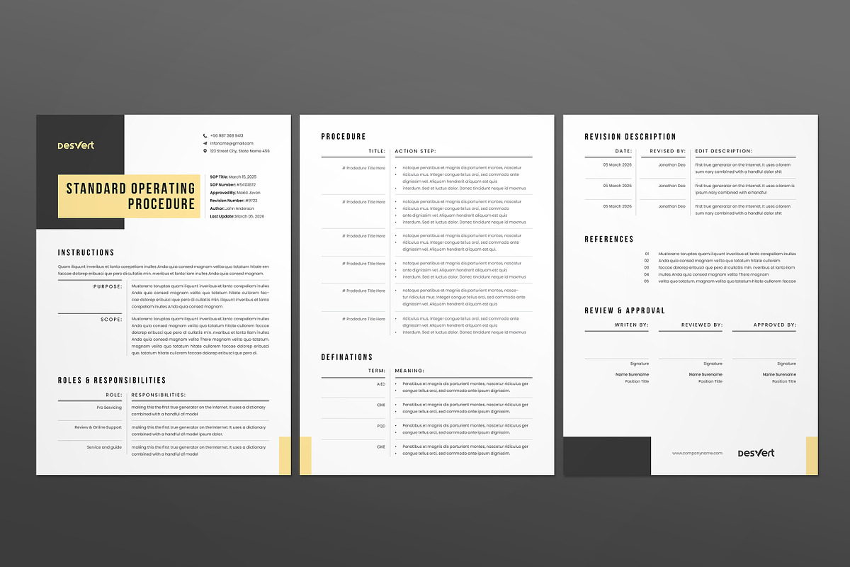 Operating Procedure Template, SOP