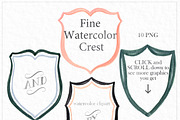 Watercolor Crest  banners, an Illustration by LABFcreations (Thumbnail 2 of 5)