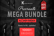 Procreate MEGA BUNDLE! (1K+ BRUSHES), a Brush Add-On by Extreme Brushes (Thumbnail 1 of 47)