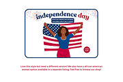 Independence Day Woman Clipart, a Seasonal Illustration by Made bynath (Thumbnail 5 of 5)