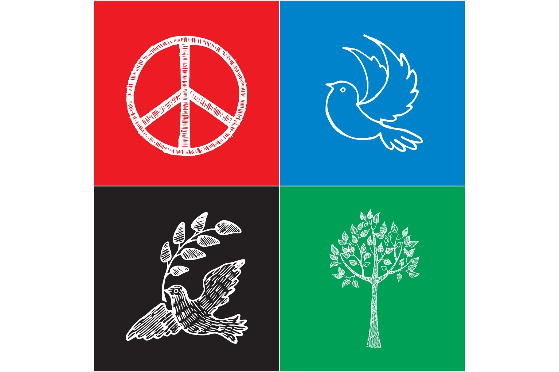 Set of Colored Posters for International Peace Day, a Decorative ...