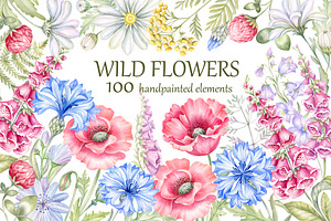 Wild Flowers Bundle, Set Wildflowers