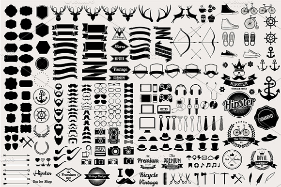 Hipster icons set preview 3