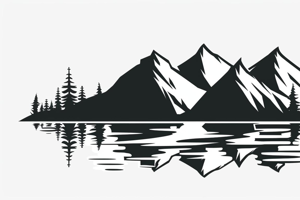 Majestic Mountain and Tree Vector Bu, a Graphic by Designs_River (Photo 2 of 7)