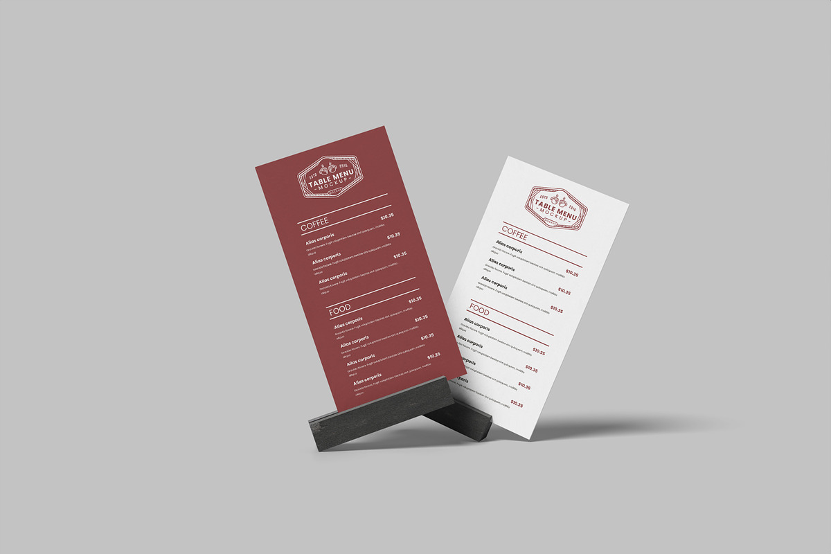 Clean Table Tent Menu Mockup, an Advertising Mockup by My Code Std (Photo 2 of 6)