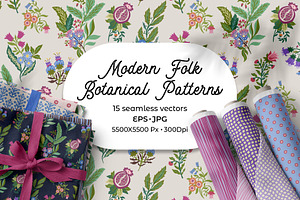 Modern Folk Botanical Patterns