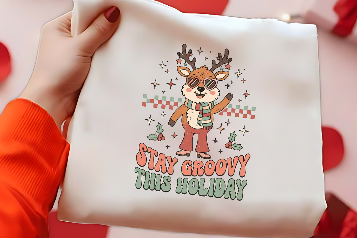 Stay Groovy This Holiday Reindeer, a Seasonal Illustration by CrexoraLab (Photo 2 of 4)