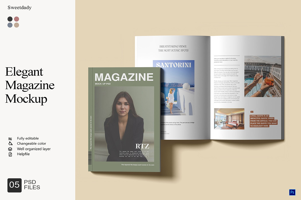 Minimalist Magazine Mockup, a Books & Magazine Mockup by Sweetdady (Photo 1 of 8)