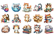 Quirky Funny Cat Clipart, an Illustration by Designking (Thumbnail 2 of 5)