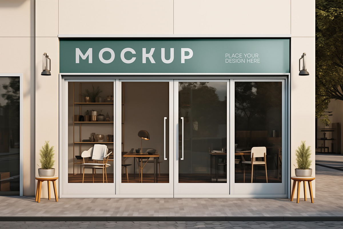 Shop Facade Mockup Generated with AI, an Advertising Mockup by dpi (Photo 8 of 13)