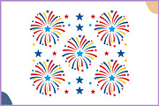 Patriotic Fireworks Pattern Vector, a Pattern Graphic by Gfx Expert Team (Thumbnail 3 of 3)