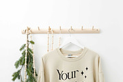 Sand Gildan 18000 Xmas Mockup x3, a Shirt Mockup by Uncommon Mockups (Thumbnail 5 of 6)