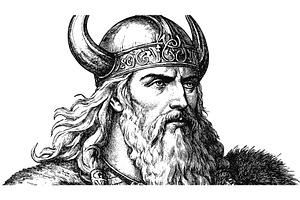 Portrait of God Odin Detailed, an Object Illustration by LadadikArt
