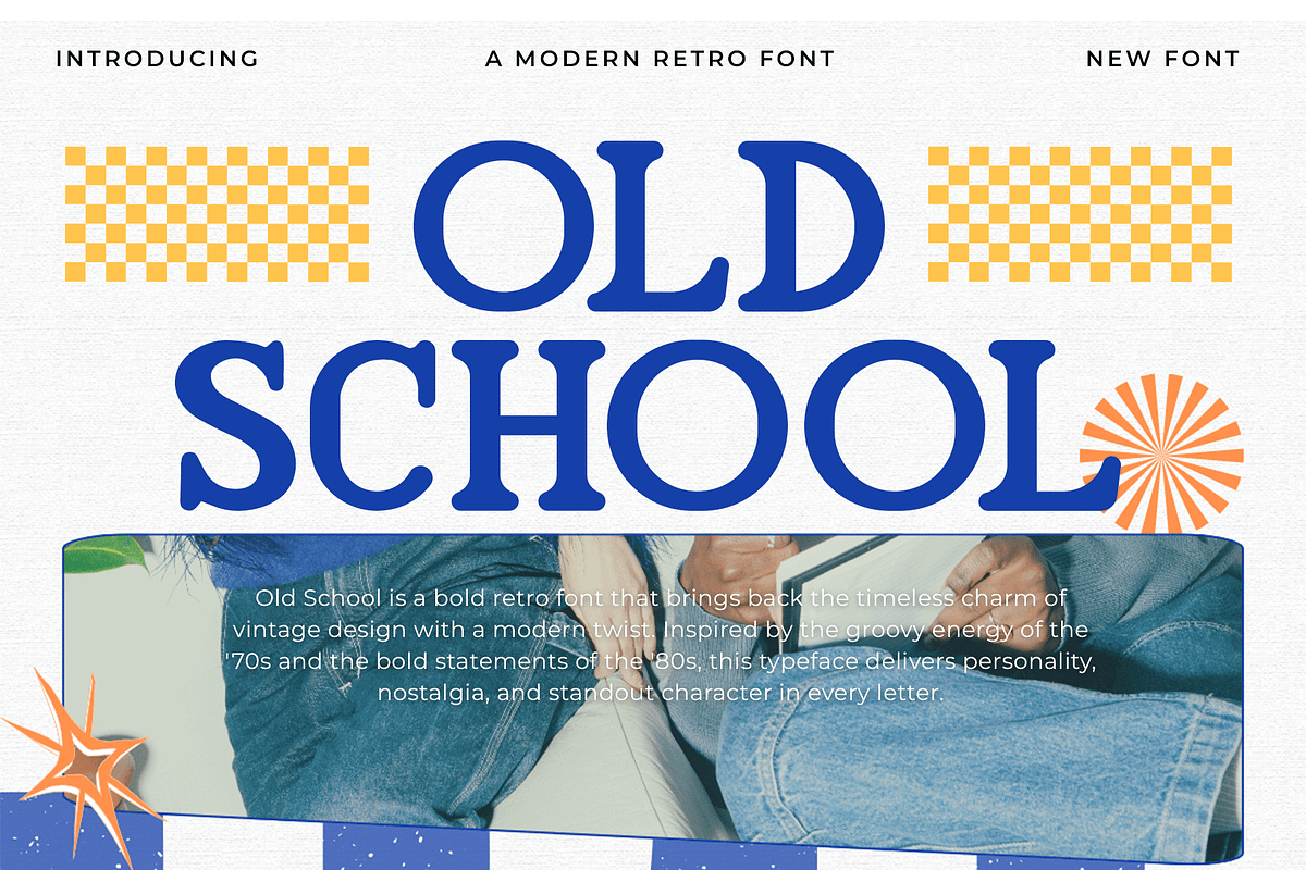 Old School – A Modern Retro Font, a Serif Font by overlaytemplates (Photo 1 of 5)