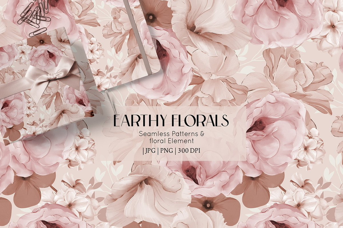 Earthy Florals Pattern and Graphic, a Pattern Graphic by Madebyia (Photo 1 of 15)