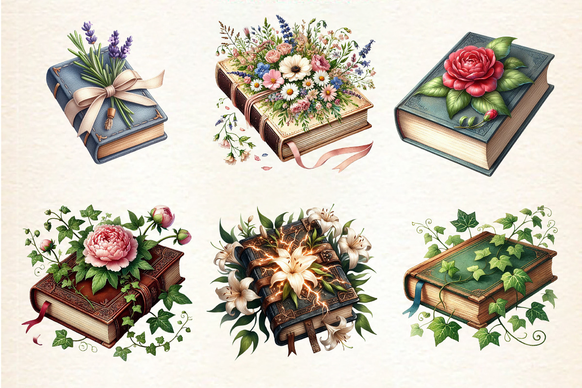 Flower Book Clipart Bundle,, an Illustration by DreamArtGraphic (Photo 3 of 5)