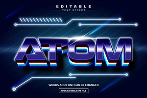 Atom 3D Editable Text Effect