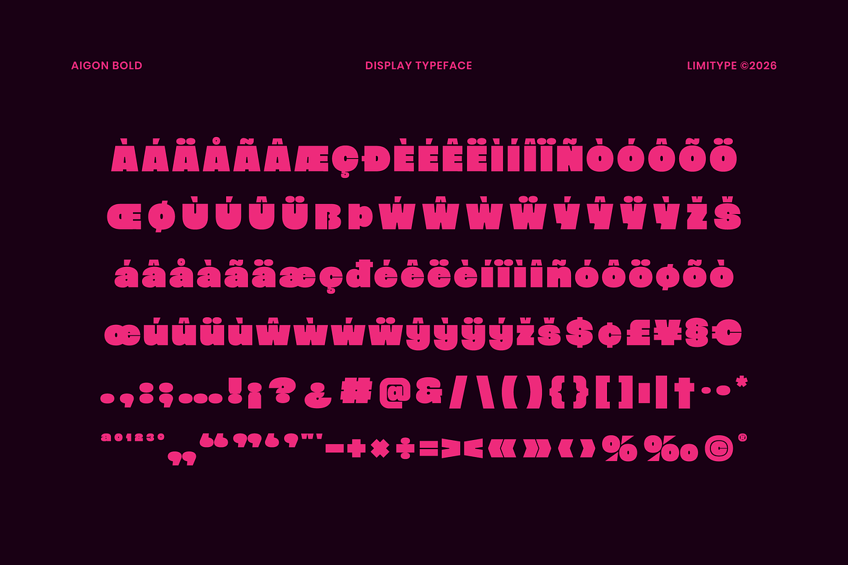 Aigon - Bold Display Font, a Sans Serif Font by limitype (Photo 13 of 14)