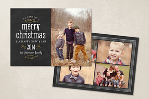 Christmas Card Template Chalkboard